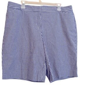 Talbots Bermuda shorts blue & white check size 16
